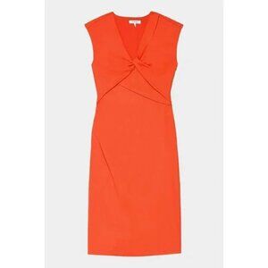 FRAME Twisted front range red linen sleeveless dress size L